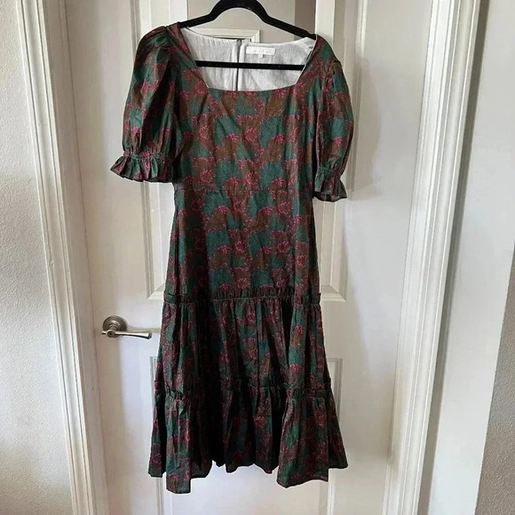 Rosie Cotswolds Dress Size Small Color Green Red - Picture 1 of 4